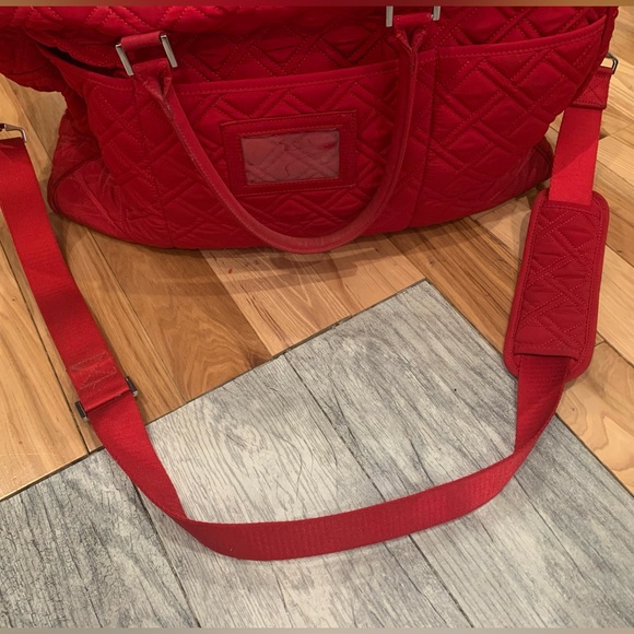 Vera Bradley Red Travel Duffel Bag - Handles and Shoulder Strap - Picture 8 of 8